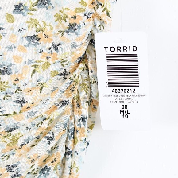 Torrid Stretch Mesh Ruched Top - Medium/Large, NWT - Picture 3 of 7